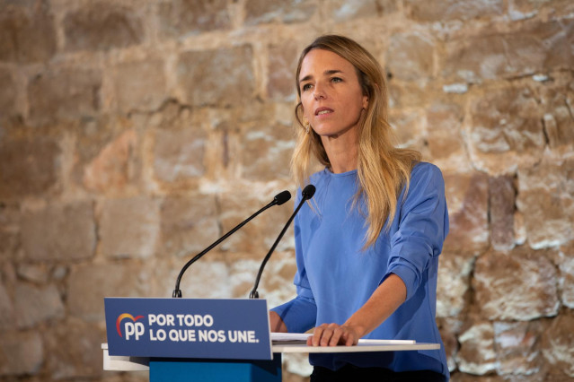 La portavoz del Grupo Popular en el Congreso, Cayetana Álvarez de Toledo durante su intervención en el acto de campaña del Partido Popular en el Museo de Historia de Barcelona (España), a 6 de noviembre de 2019.