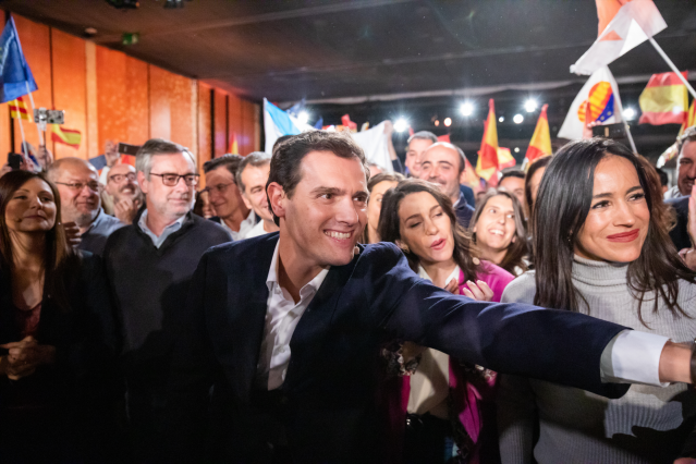 El presidente de Ciudadanos, Albert Rivera, en el acto de cierre de campaña de las elecciones generales en Barcelona.