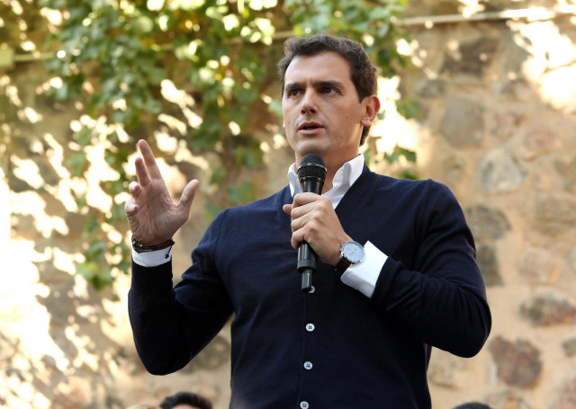 El presidente de Ciudadanos, Albert Rivera, durante un acto electoral en Toledo.