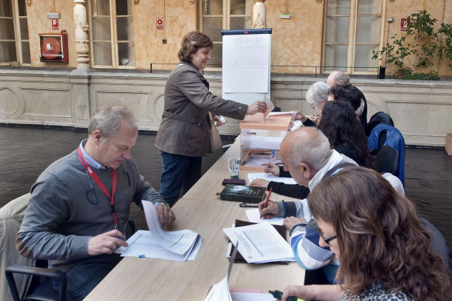 Una mesa electoral durante las ultimas elecciones sindicales.