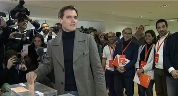 El líder de Ciudadanos, Albert Rivera, ejerciendo su derecho a voto este domingo 10 de noviembre de 2019