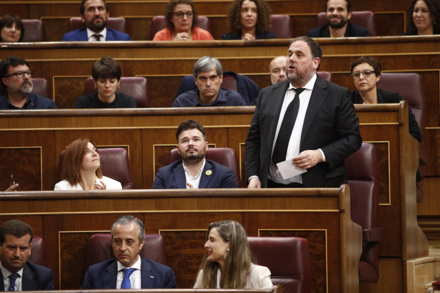 Oriol Junqueras durante la constitución del Congreso