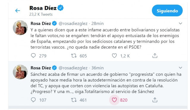 Tuits de Rosa Díez