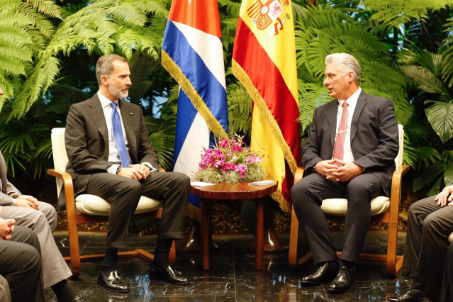 Reunión entre el Rey de España y el presidente cubano, Miguel-Díaz Canel