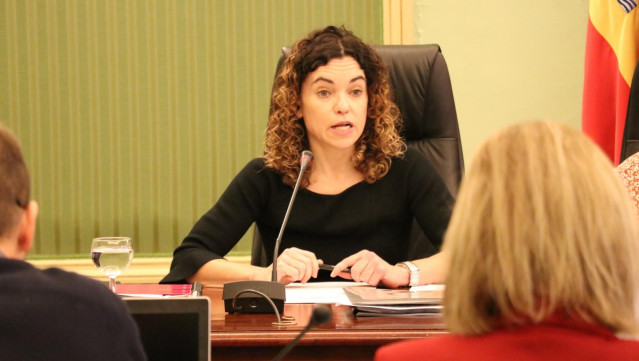 La consellera de Hacienda y Relaciones Exteriores, Rosario Sánchez, en una comisión en el Parlament.
