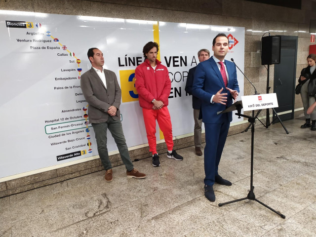 Ignacio Aguado, en la presentación de un convenio con Metro para promocionar la Copa Davis