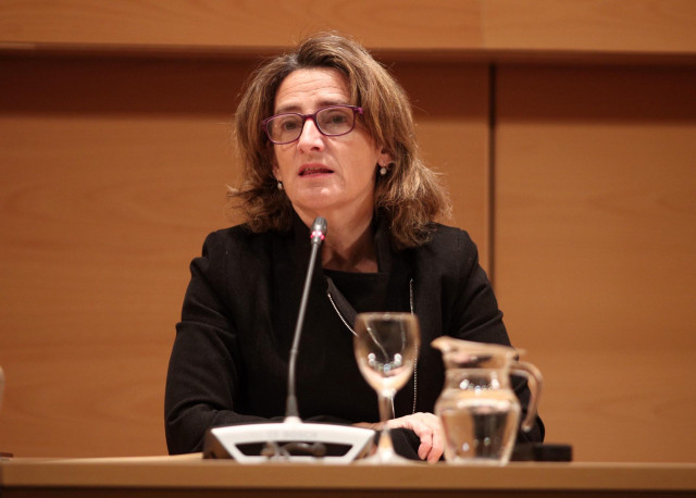 La ministra de Transición Ecológica en funciones, Teresa Ribera, en rueda de prensa en una foto de archivo