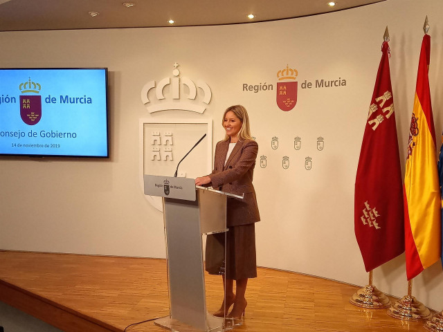La portavoz del Gobierno murciano, Ana Martínez Vidal, en la rueda de prensa posterior al Consejo de Gobierno