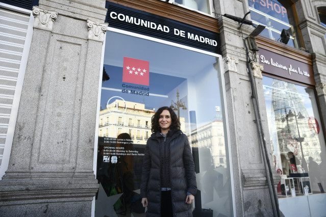 La presidenta de la Comunidad de Madrid, Isabel Díaz Ayuso inaugura el Centro de Turismo de Sol, en Madrid (España), a 15 de noviembre de 2019.