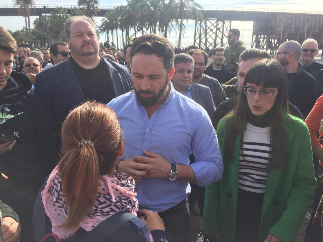 El presidente de Vox, Santiago Abascal, este martes en Almería