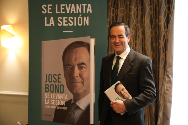El exministro socialista y expresidente del Congreso, José Bono, durante la presentación de su libro 'Se levanta la sesión. ¿Quién manda de verdad?', en Madrid (España),a 19 de noviembre de 2019.