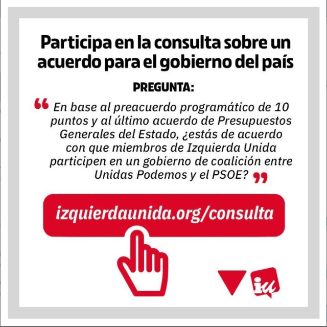 Pregunta de IU a la militancia