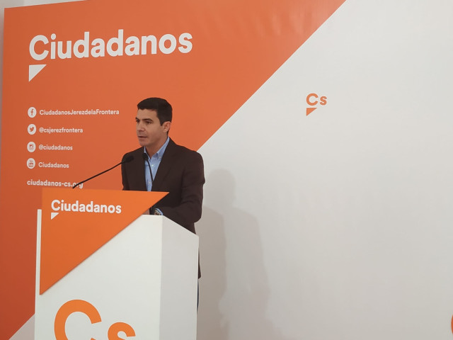 El portavoz de Ciudadanos (Cs) en el Parlamento de Andalucía, Sergio Romero, este domingo