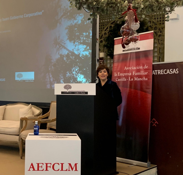 Soraya Sáenz de Santamaría en la jornada de Familia AEFCLM.
