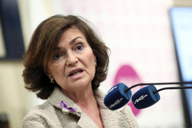 La vicepresidenta del Gobierno y ministra de Igualdad en funciones, Carmen Calvo,en una imagen de archivo