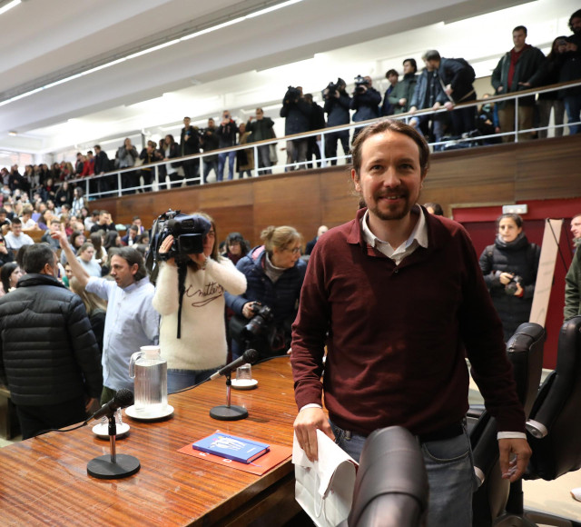 El secretario general de Unidas Podemos, Pablo Iglesias