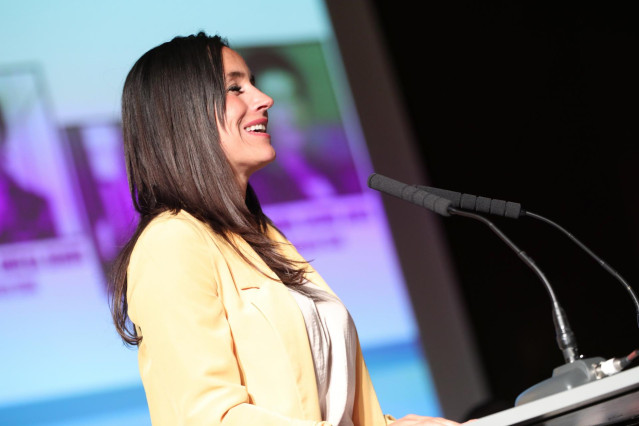 La vicealcaldesa de Madrid, Begoña Villacís, durante su discurso en la inauguración la VII Cumbre de Mujeres Juristas en el Ayuntamiento de Madrid, en Madrid a 23 de octubre de 2019.