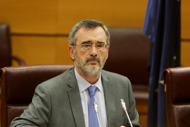 El presidente del Senado, Manuel Cruz, en su última intervención como presidente del Senado.