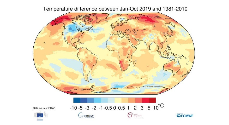 El au00f1o 2019 cierra una du00e9cada de excepcional calor, OMM