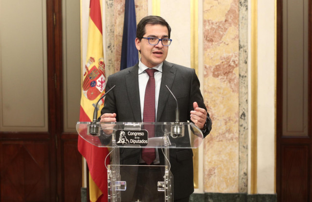 El diputado de Ciudadanos José María Espejo- Saavedra, en rueda de prensa en el Congreso.