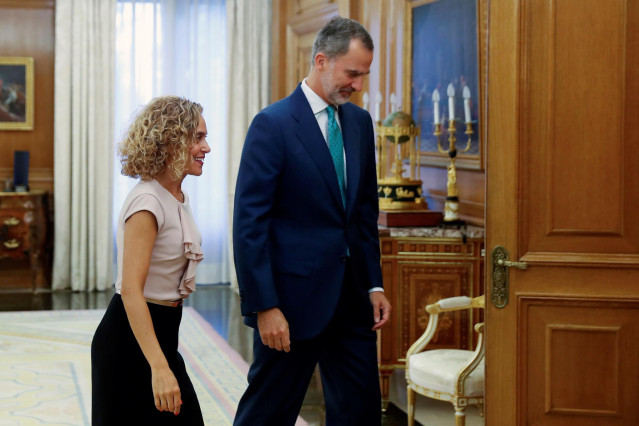 El rey Felipe VI recibe a la presidenta del Congreso, Meritxell Batet, en el Palacio de la Zarzuela para preparar la ronda de consultas con los partidos políticos, a 12 de septiembre de 2019.