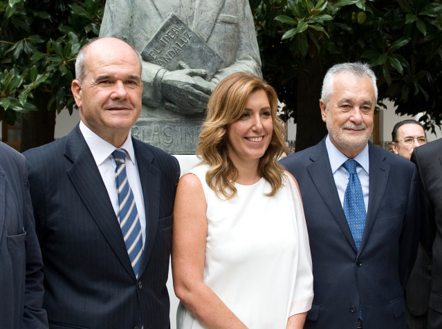 Los expresidentes de la Junta Manuel Chaves, Susana Díaz y José Antonio Griñán. Foto de archivo