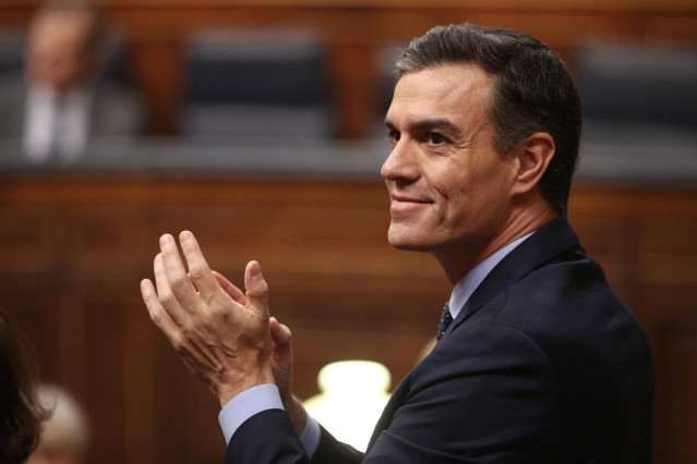 El presidente del Gobierno en funciones, Pedro Sánchez, durante la sesión de constitución de las Cortes para la XIV Legislatura en el Congreso de los Diputados, Madrid (España), a 3 de diciembre de 2019..