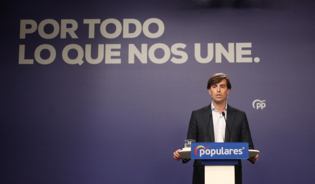 El vicesecretario de Comunicación del Partido Popular, Pablo Montesinos, durante la rueda de prensa ofrecida tras la reunión del Comité de Dirección del PP, en Madrid (España), a 26 de noviembre de 2019.