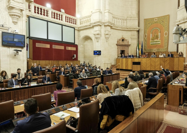 El Pleno del Parlamento de Andalucía durante una de las votaciones de la sesión. Foto de archivo