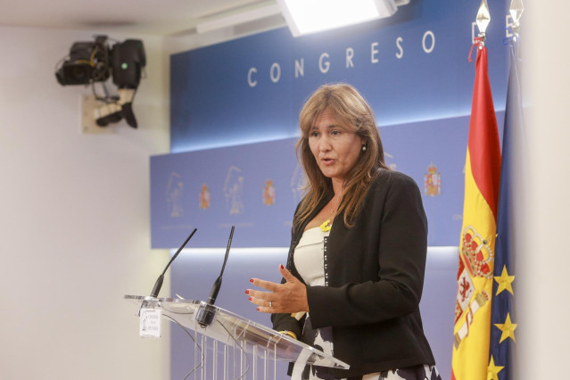La portavoz de Junts en el Congreso, Laura Borràs, en rueda de prensa