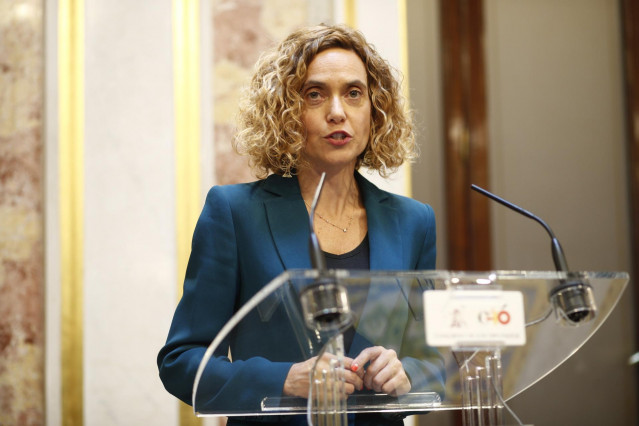 La presidenta del Congreso de los Diputados, Meritxell Batet, en una rueda de prensa