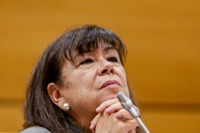 La vicepresidenta primera del Senado y presidenta del PSOE, Cristina Narbona durante la diputación permanente del Senado, en Madrid (España), a 2 de diciembre de 2019.