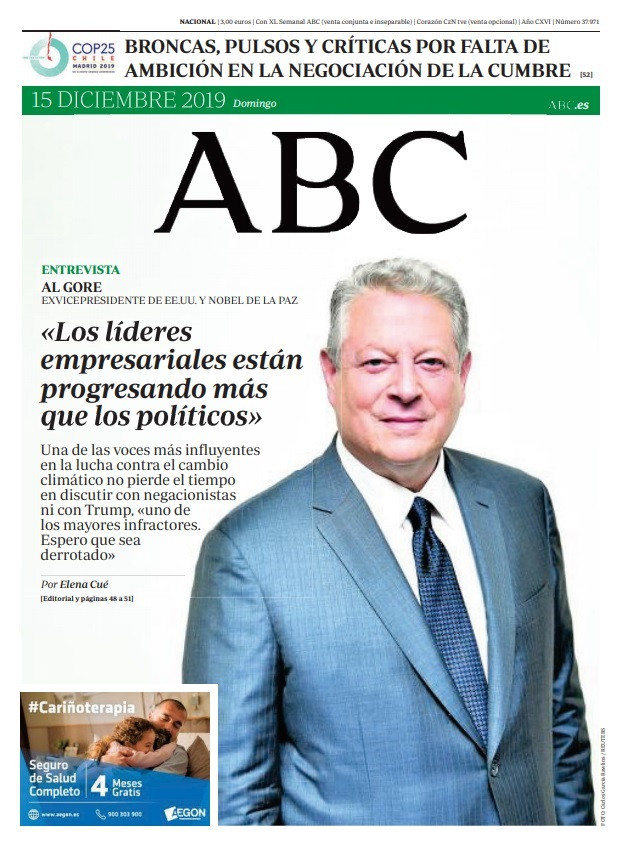 Portada del diario ABC para el 15 de diciembre.