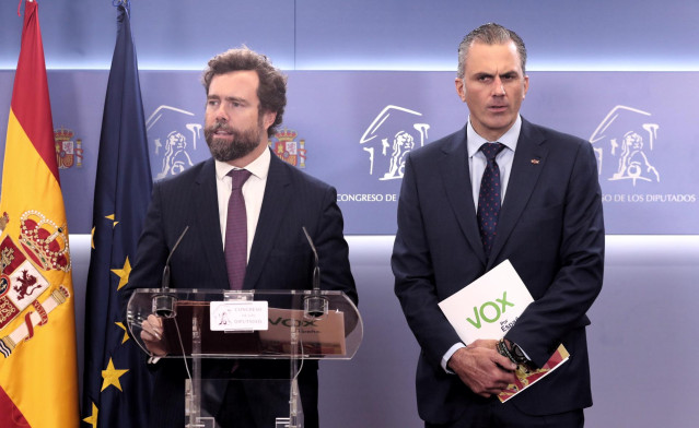 Los diputados de Vox  Iván Espinosa de los Monteros y Javier Ortega Smith