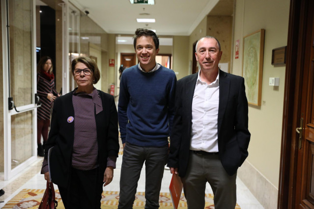 Inés Sabanés, Íñigo Errejón y Joan Baldoví, de Equo, Más País y Compromís