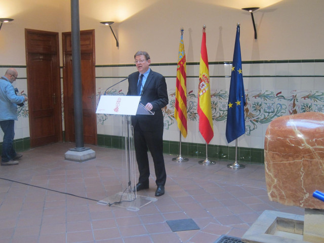 Ximo Puig en su comparecencia ante los medios
