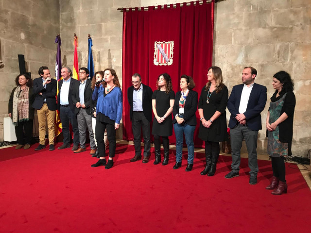 La presidenta del Govern, Francina Armengol, en la Copa de Navidad en el Consolat