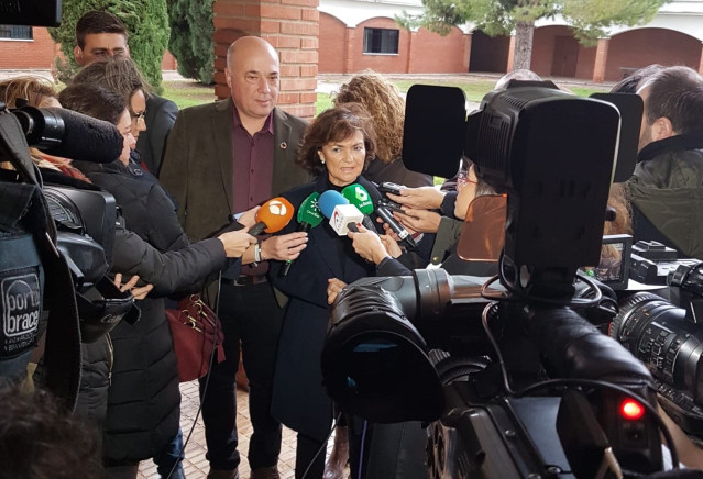 La secretaria de Igualdad del PSOE y vicepresidenta del Gobierno en funciones, Carmen Calvo, este viernes