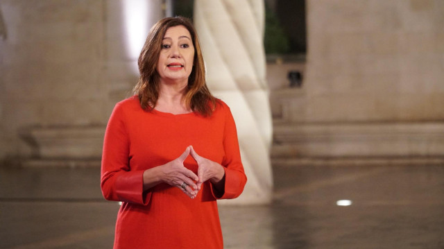 La presidenta del Govern, Francina Armengol, en el discurso de Fin de Año en la Llotja