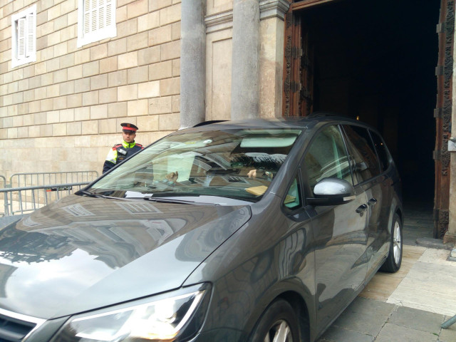 El vicepresidente del Govern, Pere Aragonès, a la salida de la reunión con el presidente de la Generalitat, Quim Torra, el 2 de enero de 2020.
