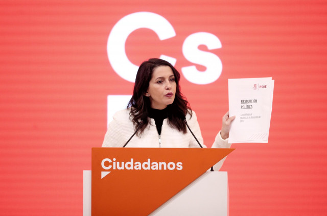 La portavoz de Ciudadanos en el Congreso, Inés Arrimadas.