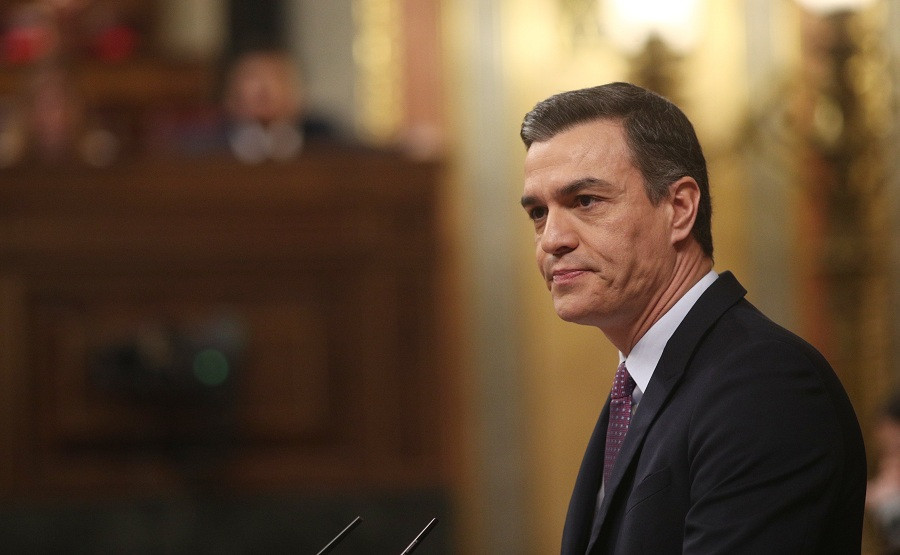 Pedro Su00e1nchez en el pleno de investidura Enero 2020