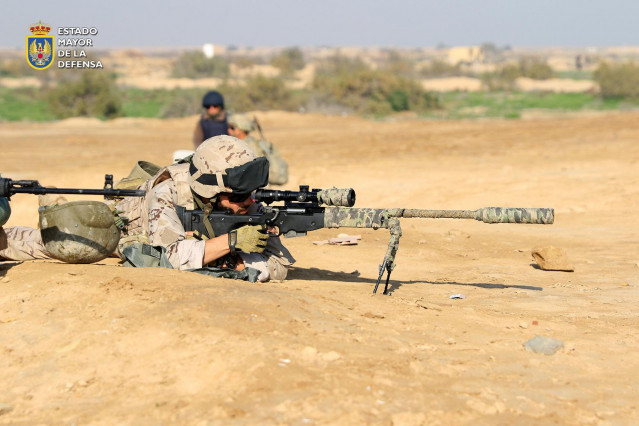 Militares españoles desplegados en Irak, en Besmayah, en la coalición internacional contra el terrorismo del DAESH