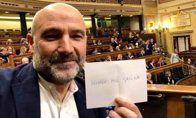 El diputado del BNG en el Congreso, Néstor Rego, en la sesión constitutiva del Congreso