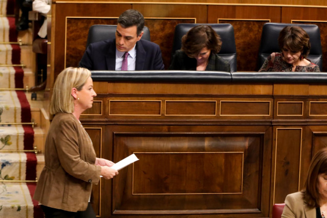 La diputada de Coalición Canarias, Ana Oramas, tras su intervención en la primera sesión del debate de investidura del candidato socialista a la Presidencia de Gobierno en la XIV Legislatura en Madrid (España), a 4 de enero de 2020.