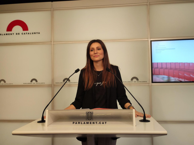 La líder de Cs en Catalunya, Lorena Roldán, en rueda de prensa en el Parlament, en Barcelona, el 9 de enero de 2020.