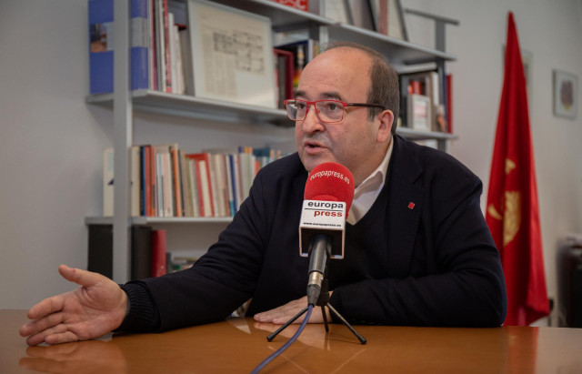 El primer secretario del PSC, Miquel Iceta, durante una entrevista para Europa Press, en Barcelona, a 09 de enero de 2020.