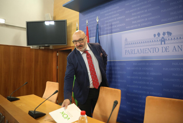 El portavoz parlamentario de Vox en Andalucía, Alejandro Hernández, en una imagen de archivo.
