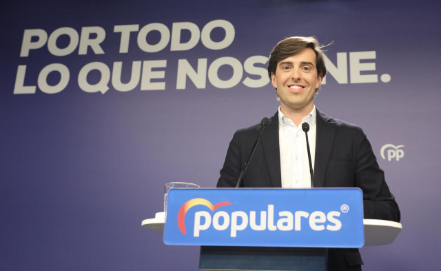 El vicesecretario de Comunicación del Partido Popular, Pablo Montesinos, ofrece una rueda de prensa en la sede del partido, en Madrid a 14 de enero de 2020.