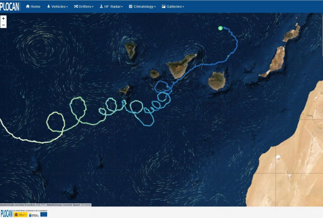 Recorrido de una boya a la deriva